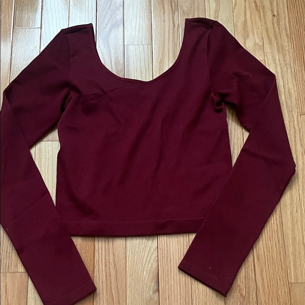Wild Fable Deep Red Long Sleeve Bodysuit